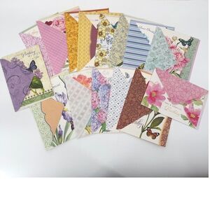 New Beginnings Floral Birthday Greeting Cards Lot 15 Butterfly Stationery UNUSED